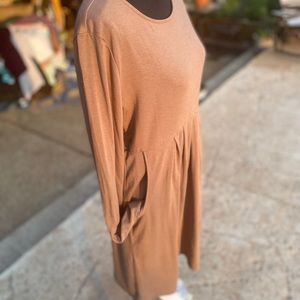 Zenana Premium taupe women’s dress -sz L